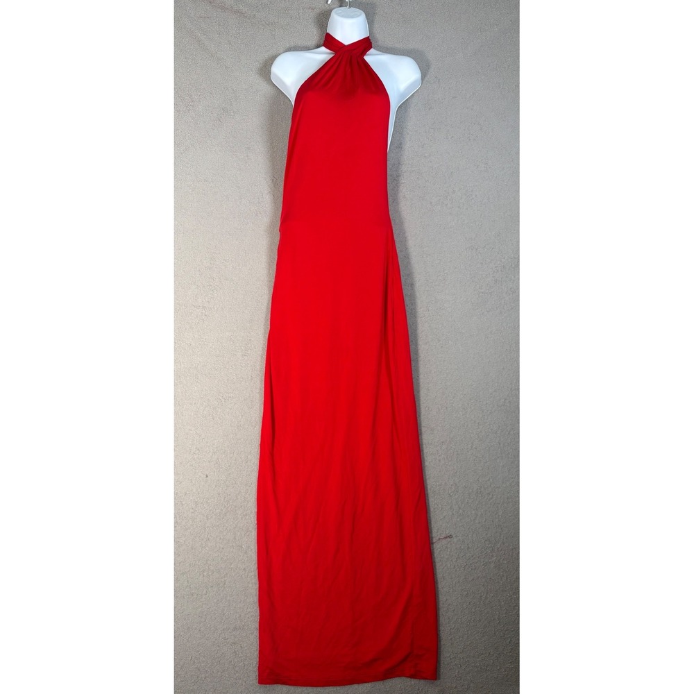 NBD Red Halter Maxi Dress